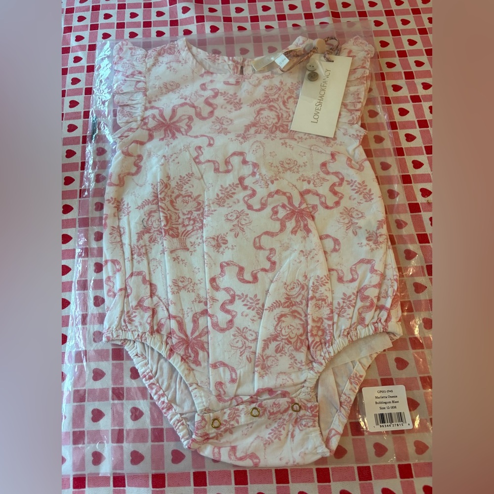 🍼👶🍼  LOVESHACKFANCY BABY MARLETTA ONESIE  🍼👶🍼 NWT 🍼👶🍼